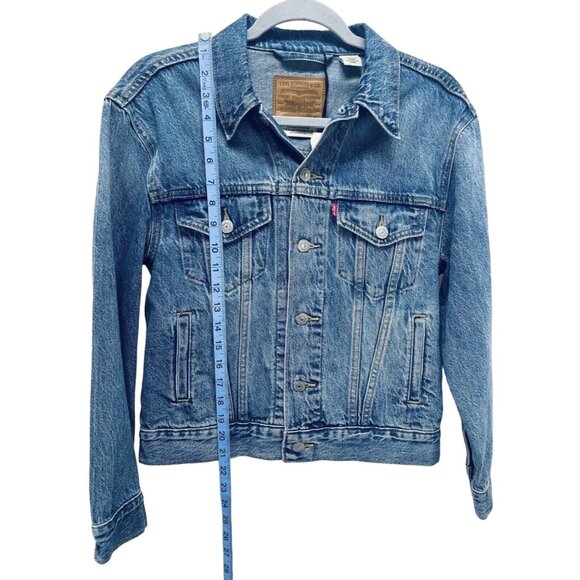 Levi’s Women’s Original Trucker Ex Boyfriend Denim Jacket Blue Size XS New - Picture 4 of 9